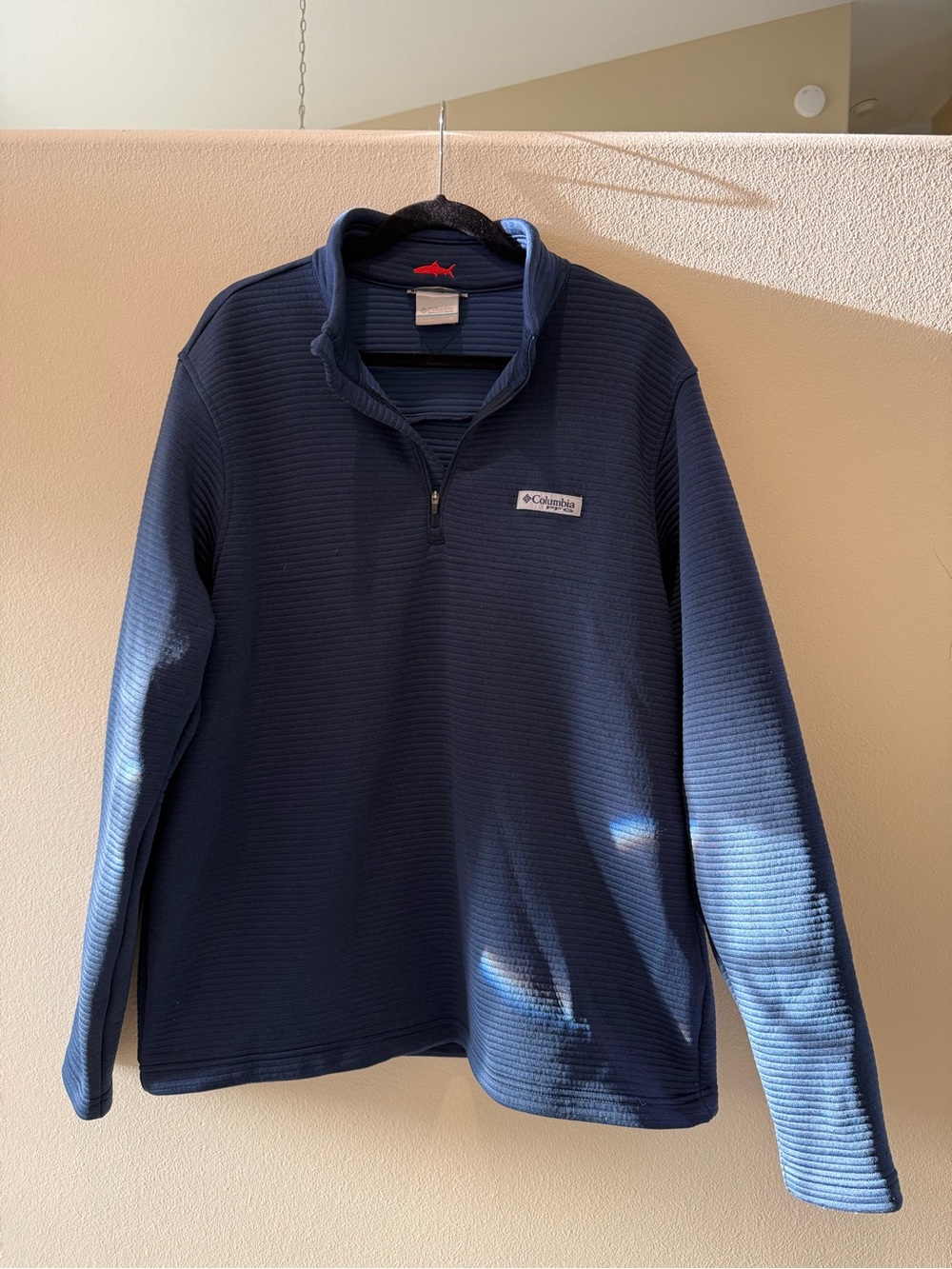 Columbia Men’s Navy PFG Textured 1/4 Zip Pullover Fishing Outdoor